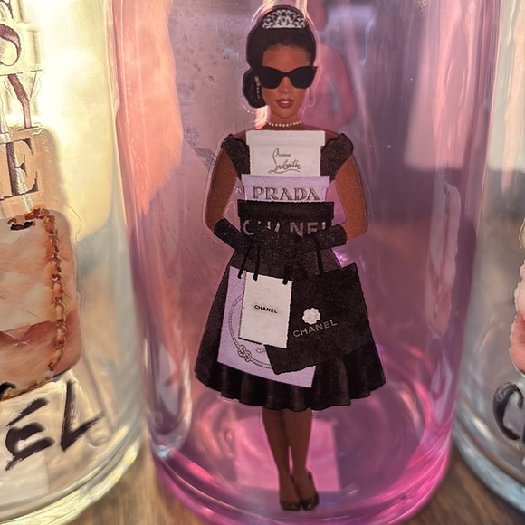 Fashion TUMBLERS WITH GLASS STRAW,purple left - Picture 3 of 3